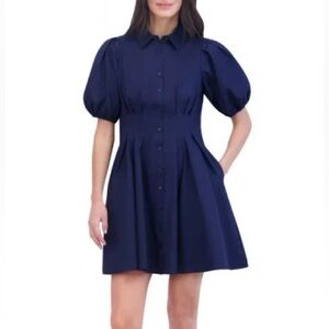 Eliza J Navy Shirt Dress